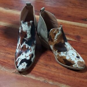 Women's Cowhide Pattern Ankle Booties